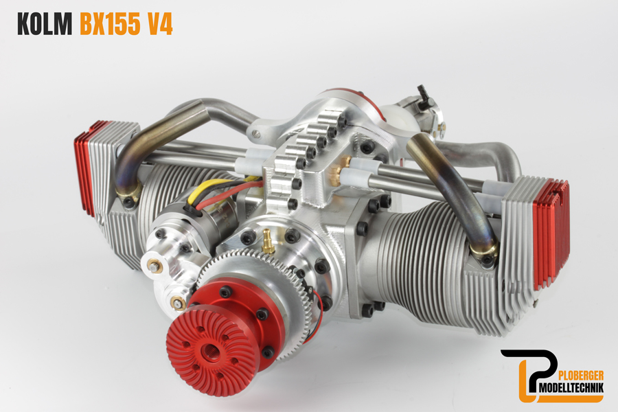 BX155 V4 Boxermotor | BX155 mit Elektrostarter | Rot | Vergaser hinten ...